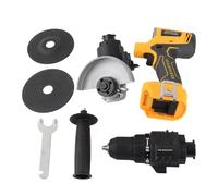 lyrlody Kit Combinado de Herramientas Eléctricas Inalámbricas de 20 V con Motor sin Escobillas Taladro Eléctrico Amoladora Angular Diseño de Cabezal Múltiple 2 en 1 para Taladrar, Cortar, Lijar,