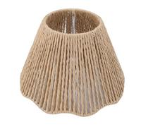 lyrlody Pantalla de Lámpara Tejida de Cuerda, Pantalla de Lámpara de Cuerda de Papel con Marco de Hierro, Reemplazo E27 E14, 22 Cm X 14 Cm X 11, Dobladillo Ondulado, para Luces de Techo de Piso de