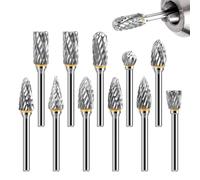 Lytool 12 Piezas Juego de Fresas Giratorias de Tungsteno Vástagos de 1/8" | para Herramienta Giratoria, Fresas de Carburo Compatible con Dremel, para Tallado de Madera, Pulido de Metales, Grabado
