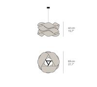 LZF LAMPS LZF lámpara colgante Link, Ø 69 cm, marfil