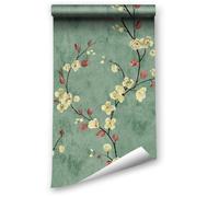 LZH-LP Papel Tapiz Despegable y Pegado, 44.5x700CM Papel Tapiz Autoadhesivo con Contacto Pájaros Florales Película Vinilo Removible Revestimiento Muebles pared