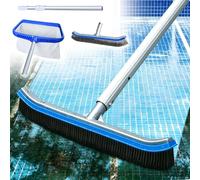 LZMZMQ Kit Limpieza Piscina Combo De Cepillo Y Red para Piscinas con Poste, Kits De Mantenimiento De Piscinas, Equipos De Limpieza De Piscinas(114in/2.9m)
