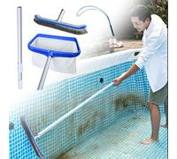LZMZMQ Kit Limpieza Piscina Equipo De Seguridad para Limpieza De Piscinas, Combo De Skimmer Y Cepillo para Piscinas con Palo Largo, Herramientas para Limpieza De Estanques(2.9m/114in)
