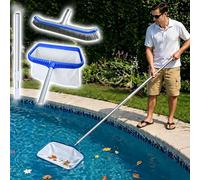 LZMZMQ Kit Limpieza Piscina Juego De Limpieza De Piscinas De Mano con Poste, Combinación De Cepillo Y Red para Piscinas Elevadas, Herramientas De Mantenimiento De Piscinas(2.9m/114in)