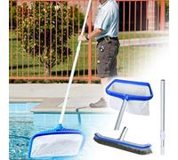 LZMZMQ Kit Limpieza Piscina Set De Limpieza De Piscinas, Combo De Red Desnatadora Y Cepillo para Piscinas, Accesorios para Piscinas(2.9m/9.5ft)
