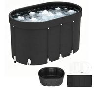 LZQ Bañera plegable para baño de hielo, 115 x 68 x 65 cm, piscina fría móvil para casa y jardín, bañera de hielo hinchable de 512 L, bañera de PVC para agua fría, piscina para regeneración, deporte y