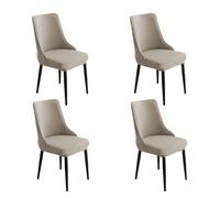 Lzyjck Fundas para Sillas De Cocina Modernas Fundas para Sillas De Comedor con Respaldo Curvo Funda Elástica para Sillas Laterales con Respaldo Alto para Cocina De Restaurantes,Light Gray,4pcs