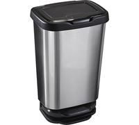 M-Home Cubo con Pedal Jive, Plástico, Gris, 39x29x63.5 cm