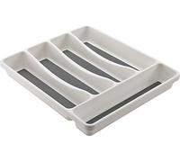 M-Home Mondex PLS261-00 - Organizador de Cubiertos para cajón de Cocina, plástico Blanco, 31 x 27 x 4,5 cm, 5 Compartimentos
