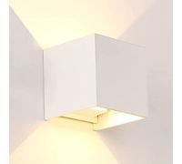 M Ledme - Aplique de pared Blanco exterior/interior LED 12W, CCT Regulable de Luz Fría a Cálida, 2700K-6500K, haz de luz ajustable, IP54 Impermeable, ideal iluminación para Exterior