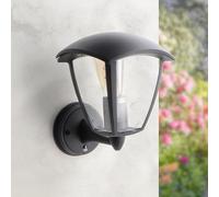 M Ledme - Aplique de Pared Exterior con Sensor Serie Ronse, IP44, Casquillo E27, Color Negro, Detector de Movimiento, Ideal para Entrada, Jardín o Terraza (Bombilla No Incluida), LM7424.