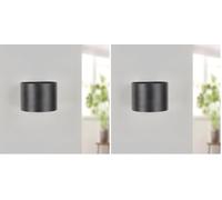 M Ledme - Aplique de Pared Led Black Round 12W, IP54, temperatura luz regulable CCT, luz exterior impermeable negro, ideal para jardín, patio, fachada (Paquete de 2)