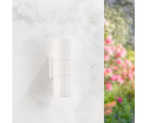 M Ledme - Aplique de Pared White Tube, Impermeable IP54, 2XGU10, para Jardín, Terraza, Fachada, Pared. Bombilla no incluida.