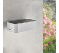M Ledme - Aplique LED Solar White Plit 1,7W, Iluminación Exterior con Sensor Crepuscular, color 4000K (neutro), protección IP65, Autonomía 6-8h. Ideal para uso en zonas externas.