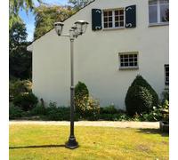 M Ledme - Farol Exterior Plus 203cm Serie Ronse, 3 Casquillos E27, IP44 Impermeable, Estilo Clásico en Negro, Acero/PMMA, Iluminación ideal para Jardín o Entrada (Bombillas no Incluidas), LM7429.