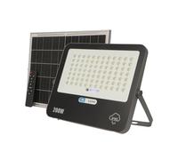 M Ledme - Foco Solar Led 200W con mando a distancia, 2800 lumens, regulable intensidad de luz, IP65, Color Luz Fría (6000k), batería de gran capacidad 20.000 mAh. Longitud del cable 2,10M