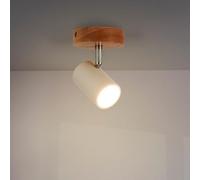 M Ledme - Lámpara de Techo Serie Wood, 1 Foco Gu10, Para Uso en Interiores Secos IP20, Aplicable a Baño, Salón, Dormitorio y Cocina (No incluye bombilla)