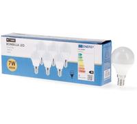 M Ledme - Pack 6, Bombilla Led E14 G45 7W, Luz neutra (4000k), casquillo E14, 630 Lumen, IP20, Apertura del Haz de Luz 200 nergética y Bajo Consumo. LM7607