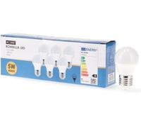 M Ledme - Pack 6, Bombilla Led E27 G45 5W, Luz neutra (4000k), casquillo E27, 450 Lumen, IP20, Apertura del Haz de Luz 200 nergética y Bajo Consumo. LM7601