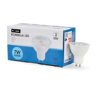 M Ledme - Pack 6, Bombilla Led Gu10 Smd Plus 7W, Luz fría (6000k), casquillo Gu10, 580 Lumen, IP20, Apertura del Haz de Luz 60°, Eficiencia energética y Bajo Consumo. LM7613