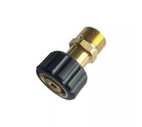 M&M Smartek Adaptador para lavadora de alta presión M22 x 1,5 IG 14 mm mandril x M22 x 1,5 AG - orificio de 15 mm - Compatible con mangueras Kärcher - Atornillado manual con mandril de 14 mm - latón y