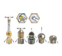 M&M Smartek Boquilla de limpieza de tuberías para Kärcher Kränzle Nilfisk, etc. Limpiadora de alta presión 1/8" 1/4" - Resorte espiral giratorio fijo (espiral, giratorio, 3 boquillas fijas, 1/8")