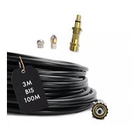 M&M Smartek Manguera de limpieza de tuberías de 50 m para limpiadora de alta presión Nilfisk KEW + boquilla rígida y giratoria desatascador con adaptador M22 x 1,5 - Limpiador de tuberías para inodoro