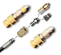M&M Smartek manguera tuberías 1/4, boquilla rígida + giratoria | Kit desatascador con manguera y boquillas según variante; comprobar conexiones, presión, longitud y contenido antes de usar.