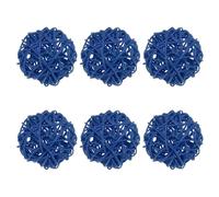 M METERXITY 6-Pack Bolas de Ratán de Mimbre de 60mm/2.4" Bolas de Ratán Decorativas Orbes Rellenos de Jarrón Rellenos de Cuenco para Navidad/Bodas/Día de Acción de Gracias/Manualidades [Azul]