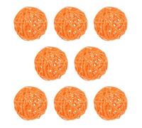 M METERXITY 8-Pack Bolas De Rattan De Mimbre 60mm/2.4 Pulgadas Bolas Decorativas De Rattan Rellenos para Floreros Rellenos para Tazones para Navidad/Bodas/Decoración del Hogar [Naranja]