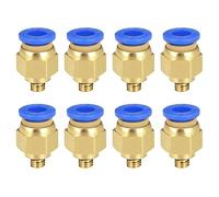 M METERXITY 8 Paquete Macho Conexión rápida - Jardín Conector Neumático, Ligero & Impermeable, Aplicar PU/PA/PVC Tubo (M5, Tono Dorado, Azul)
