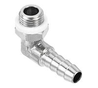 M METERXITY Accesorios de manguera - Codo de 90 grados niquelado 6 mm conector de tubo de púas con manguera aplicable al gas (M10 x 1 rosca macho)
