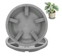 M METERXITY Pack De 2 Platos De 5 Pulgadas 12.6 Cm De Diámetro Exterior Anti Podredumbre De Raíces De Resina para Interior/Exterior Bandeja De Goteo [3.7 Pulgadas De Diámetro Interior Gris]