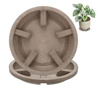 M METERXITY Pack De 2 Platos De 5 Pulgadas 12.6Cm Diámetro Exterior Resina Antipudrición para Raíces Plato para Interior/Exterior Plato De Goteo [3.7 Pulgadas Diámetro Interior Color Café]
