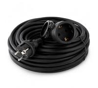 M mimotec -Prolongador Eléctrico Schuko IP44 3M Negro con Tapa, Cable Extensión 3x1.5mm 16A 250V para Jardín, Terraza y Exterior