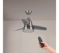 M mimotec - Ventilador de Techo con con luz Led Silence 54W Negro, mando a distancia, motor DC 30W+Luz Led 24W, 6 velocidades, Silencioso,3 Aspas, 91 cm, función verano-invierno, temporizador. LM8807