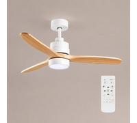 M mimotec- Ventilador de Techo con Luz LED White Crazy, Motor DC Ultrasilencioso, 6 Velocidades, Luz CCT Regulable, Mando a Distancia, Temporizador 1/2 h, Modo Invierno/Verano, Blanco, 132 cm