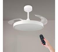 M mimotec - Ventilador de techo LED Coal Ø108 cm | 6 Velocidades | Luz regulable (CCT) | Temporizador | Modo verano - invierno| Temporizador. LM8828