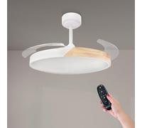 M mimotec - Ventilador de Techo Led Coal Nature ø108 Cm | 6 Velocidades | Luz regulable (CCT) | Temporizador | Modo verano - invierno| Temporizador. LM8829