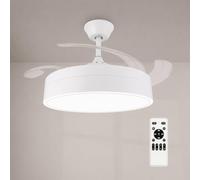 IluminaShop Ventilador de techo Messe LED 32W Motor DC regulable Blanco