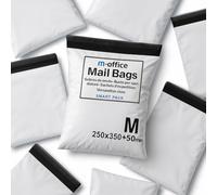 m-office Bolsa Envío 100 uds M (250×350+50 mm) - Sobres envíos | Bolsas Ropa vinted | Embalaje Paquetes Shipping Bags | Envíos Online