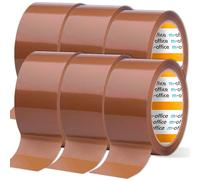 m-office Cinta Adhesiva, Cinta Adhesiva Marrón de Embalar, Rollo de Cinta para Embalaje de Cajas, Envíos, Mudanzas y Manualidades, Precinto Seguro y Resistente, Cinta Adhesiva (6 unds, 48mmx120m)