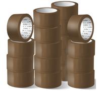 m-office Cinta Adhesiva, Cinta Adhesiva Marrón de Embalar, Rollo de Cinta para Embalaje de Cajas, Envíos, Mudanzas y Manualidades, Precinto Seguro y Resistente, Cinta Adhesiva (18 und, 48mm x 120m)