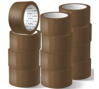 m-office Cinta Adhesiva, Cinta Adhesiva Marrón de Embalar, Rollo de Cinta para Embalaje de Cajas, Envíos, Mudanzas y Manualidades, Precinto Seguro y Resistente, Cinta Adhesiva (12 und, 48mm x 120m)