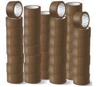 m-office Cinta Adhesiva, Cinta Adhesiva Marrón de Embalar, Rollo de Cinta para Embalaje de Cajas, Envíos, Mudanzas y Manualidades, Precinto Seguro y Resistente, Cinta Adhesiva (48 und, 36mm x 120m)