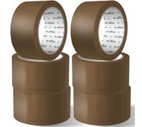 m-office Cinta Adhesiva, Cinta Adhesiva Marrón de Embalar, Rollo de Cinta para Embalaje de Cajas, Envíos, Mudanzas y Manualidades, Precinto Seguro y Resistente, Cinta Adhesiva (6 und, 36mm x 120m)