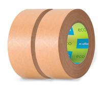m-office Cinta Adhesiva Papel Kraft, Cinta de Embalar Adhesiva para Embalaje de Cajas, Envíos, Mudanzas y Manualidades, Cinta de Papel Embalaje, Cinta Marrón Papel Kraft (2 uds, 50mmx80m)