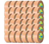 m-office Cinta Adhesiva Papel Kraft, Cinta de Embalar Adhesiva para Embalaje de Cajas, Envíos, Mudanzas y Manualidades, Cinta de Papel Embalaje, Cinta Marrón Papel Kraft (36 uds, 50mmx80m)