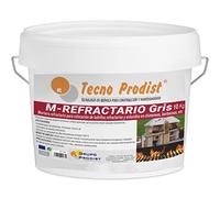 M-REFRACTARIO GRIS de Tecno Prodist (10 Kg) Mortero refractario especial para ladrillos refractarios y enlucidos en zonas que alcancen altas temperaturas como barbacoas, hornos o chimeneas (Gris)