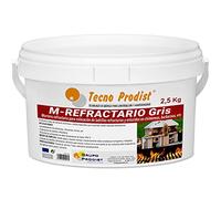 M-REFRACTARIO GRIS de Tecno Prodist - (2,5 kg) Mortero refractario especial ladrillos refractarios y enlucidos en zonas que alcancen altas temperaturas como barbacoas, hornos o chimeneas.